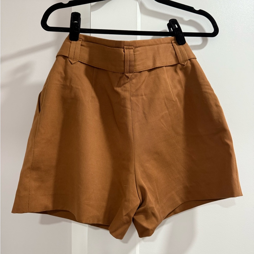 Sezane Tan High-Waisted Women Shorts Size 38 - Picture 4 of 5